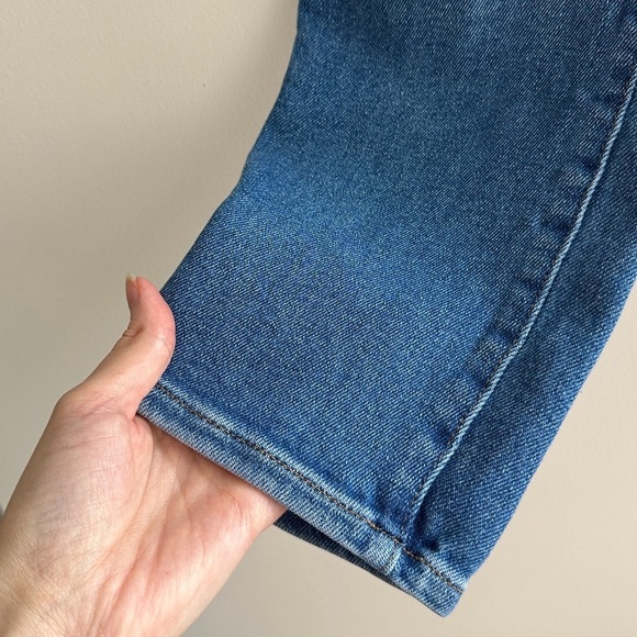 Madewell Stovepipe Solid Blue Denim Jeans, Size 27P - Picture 5 of 16